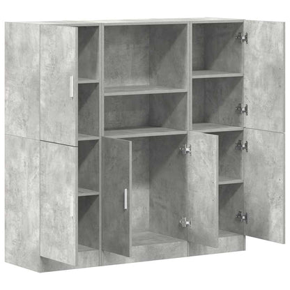 Set di Mobili da Cucina 3 pz Grigio Cemento in Truciolato