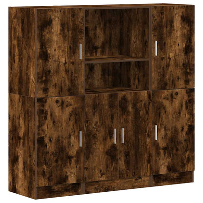 Set di Mobili da Cucina 3 pz Rovere Fumo in Truciolato
