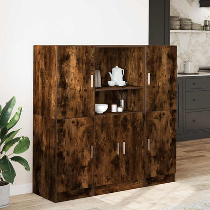 Set di Mobili da Cucina 3 pz Rovere Fumo in Truciolato