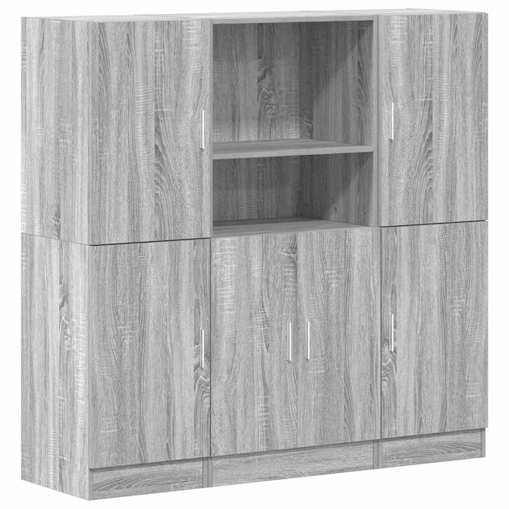 Set di Mobili da Cucina 3 pz Grigio Sonoma in Truciolato