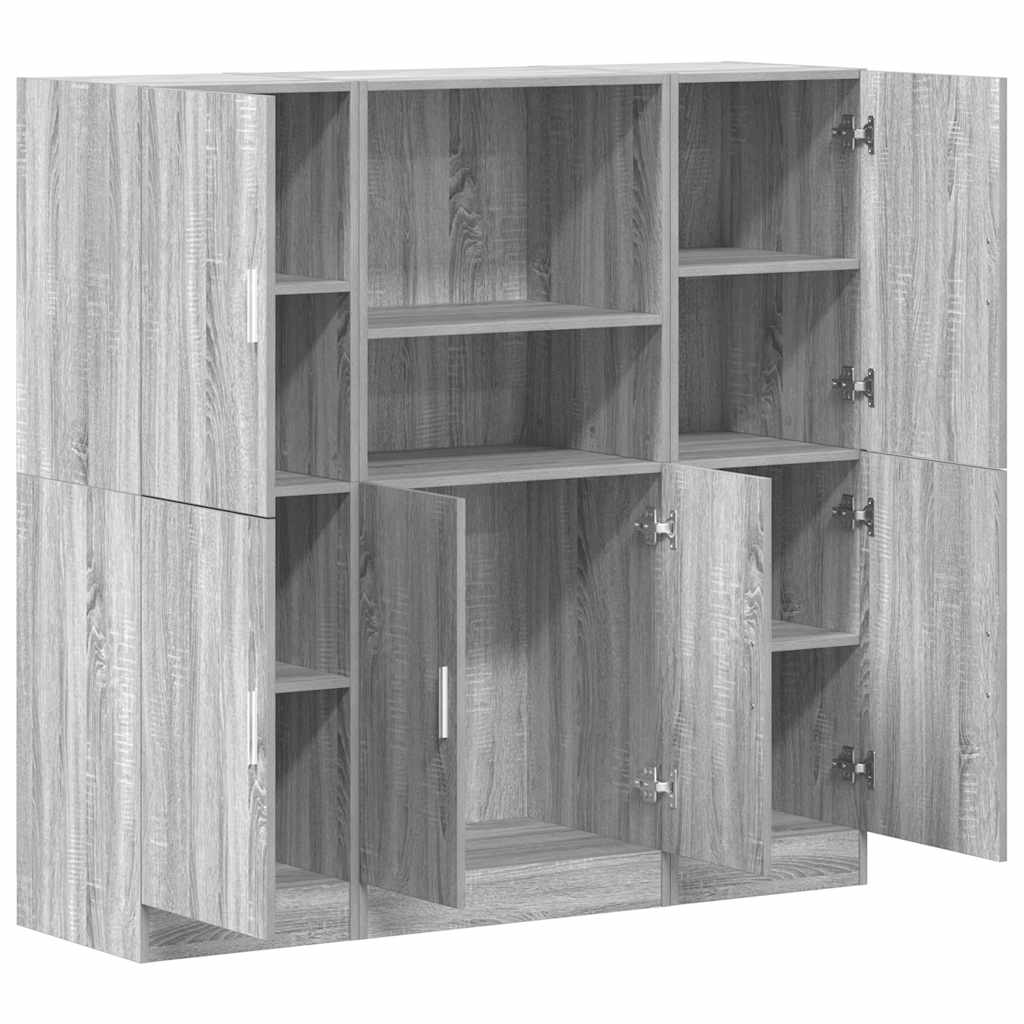 Set di Mobili da Cucina 3 pz Grigio Sonoma in Truciolato