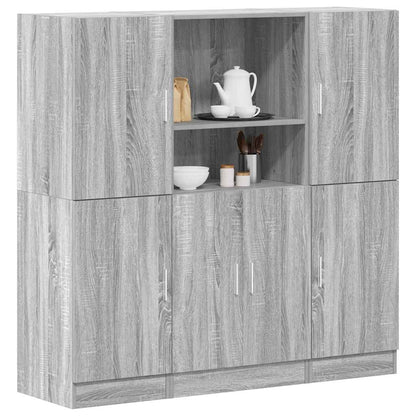 Set di Mobili da Cucina 3 pz Grigio Sonoma in Truciolato