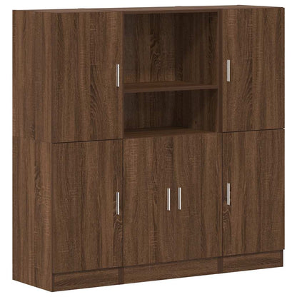 Set di Mobili da Cucina 3 pz Rovere Marrone in Truciolato