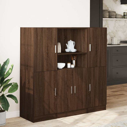 Set di Mobili da Cucina 3 pz Rovere Marrone in Truciolato