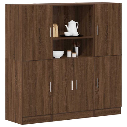 Set di Mobili da Cucina 3 pz Rovere Marrone in Truciolato