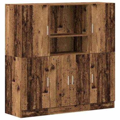 Set di Mobili da Cucina 3 pz Legno Antico in Truciolato