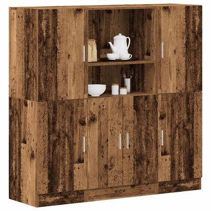 Set di Mobili da Cucina 3 pz Legno Antico in Truciolato