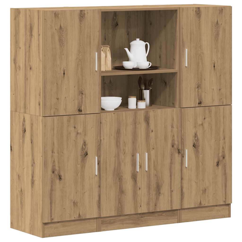 Set di Mobili da Cucina 3 pz Rovere Marrone in Truciolato