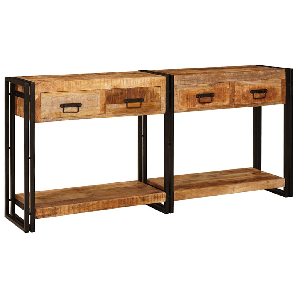 Tavoli consolle 2 pcs Marrone Legno di mango massello