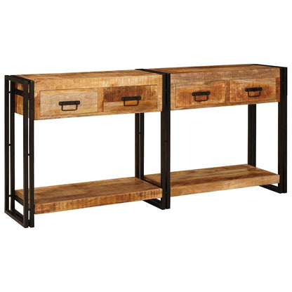 Tavoli consolle 2 pcs Marrone Legno di mango massello