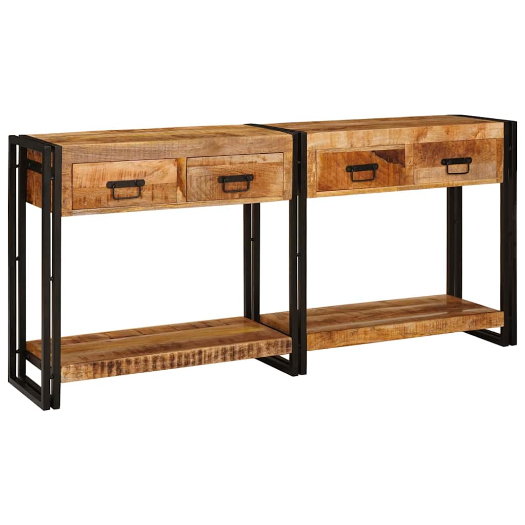 Tavoli consolle 2 pcs Marrone Legno di mango massello