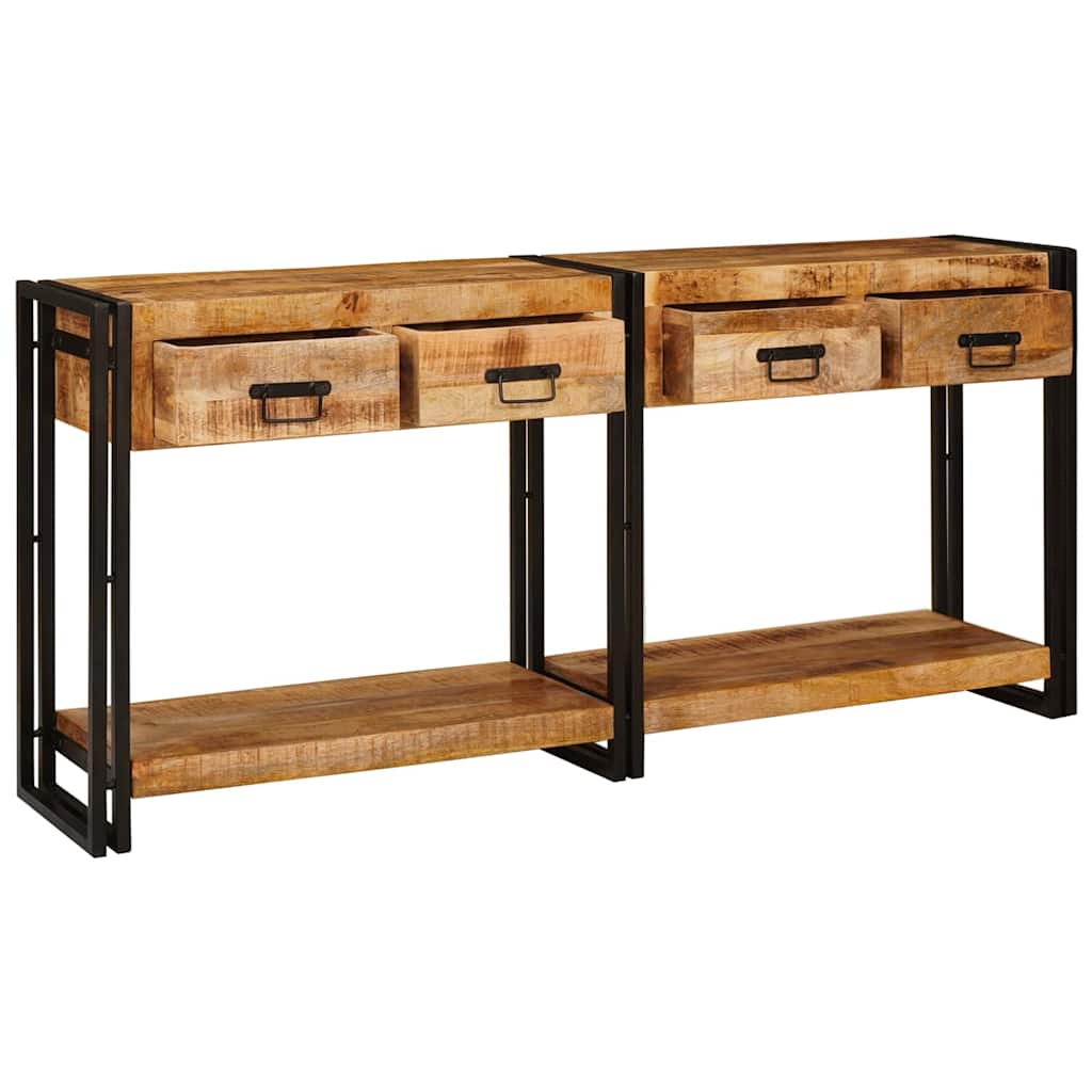 Tavoli consolle 2 pcs Marrone Legno di mango massello
