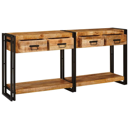 Tavoli consolle 2 pcs Marrone Legno di mango massello