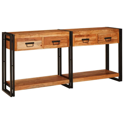 Tavoli consolle 2 pcs Marrone Legno di Acacia Massello