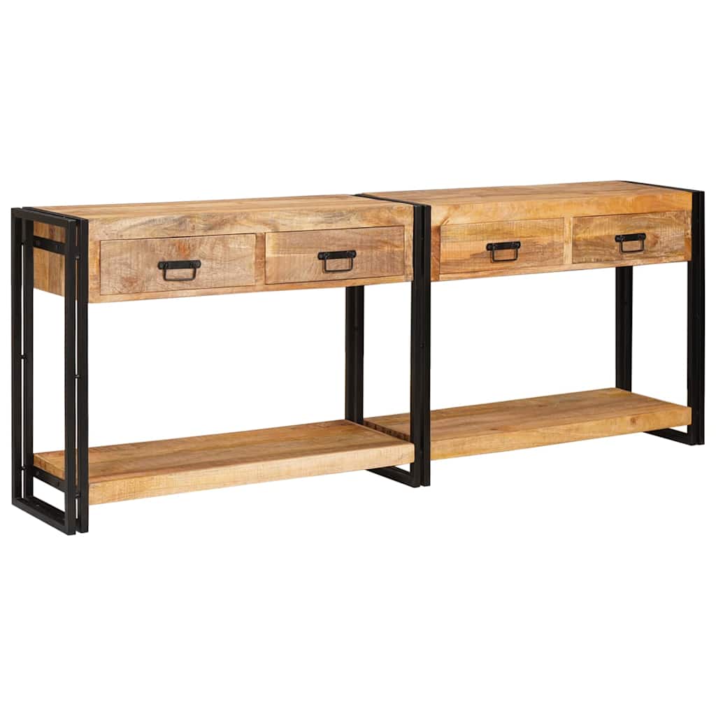 Tavoli consolle 2 pcs Marrone Legno di mango massello
