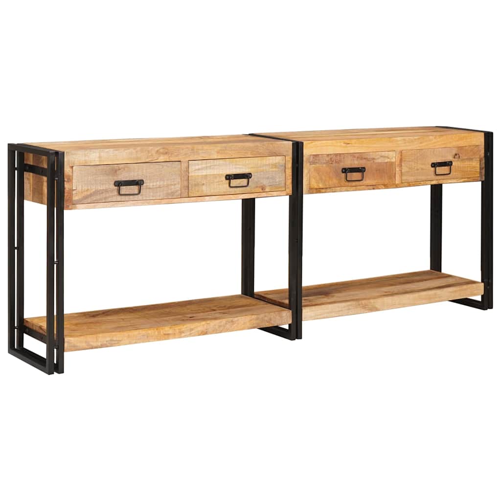 Tavoli consolle 2 pcs Marrone Legno di mango massello