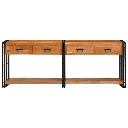 Tavoli consolle 2 pcs Marrone Legno di Acacia Massello