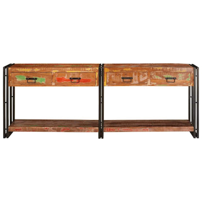 Tavoli consolle 2 pcs Multicolore Legno Recuperato Massello