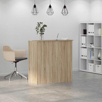 Scrivania per Reception Rovere Sonoma 100x50x103,5 cm in Legno Massello