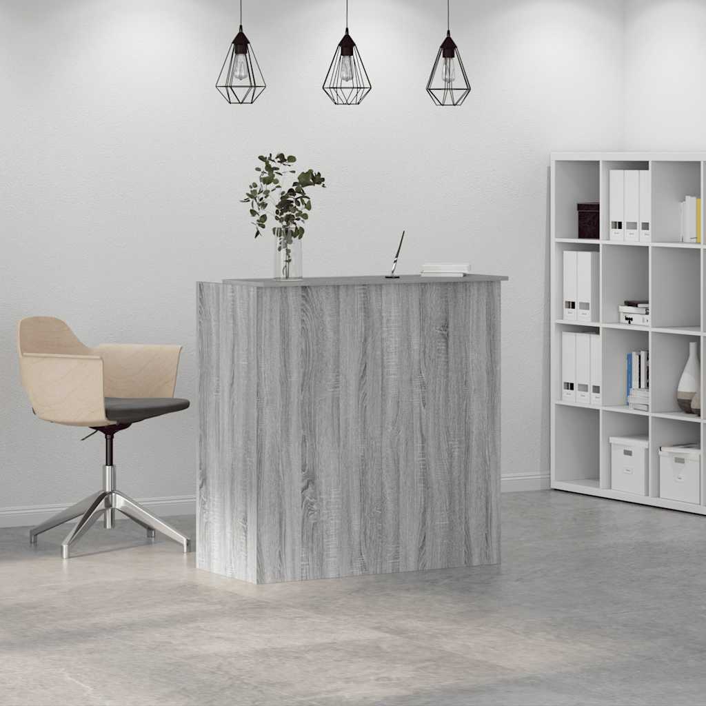 Banco Reception Grigio Sonoma 100x50x103,5 cm Legno Multistrato