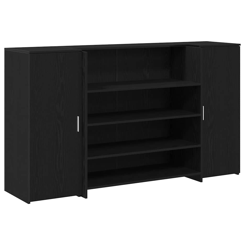 Scrivania per Reception Rovere Nero 180x50x103,5 cm in Legno di Argilla