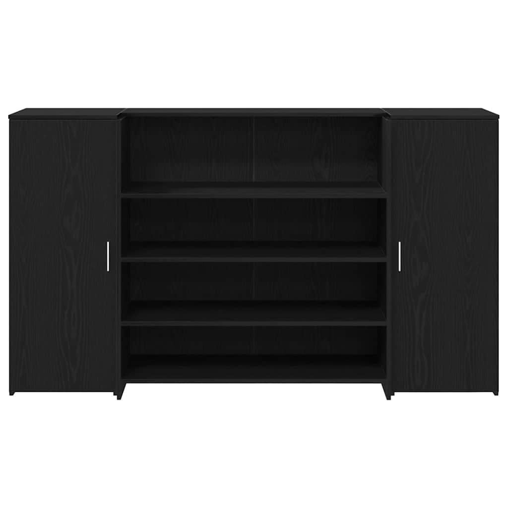 Scrivania per Reception Rovere Nero 180x50x103,5 cm in Legno di Argilla