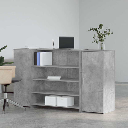 Banco Reception Grigio Cemento 180x50x103,5cm Legno Multistrato