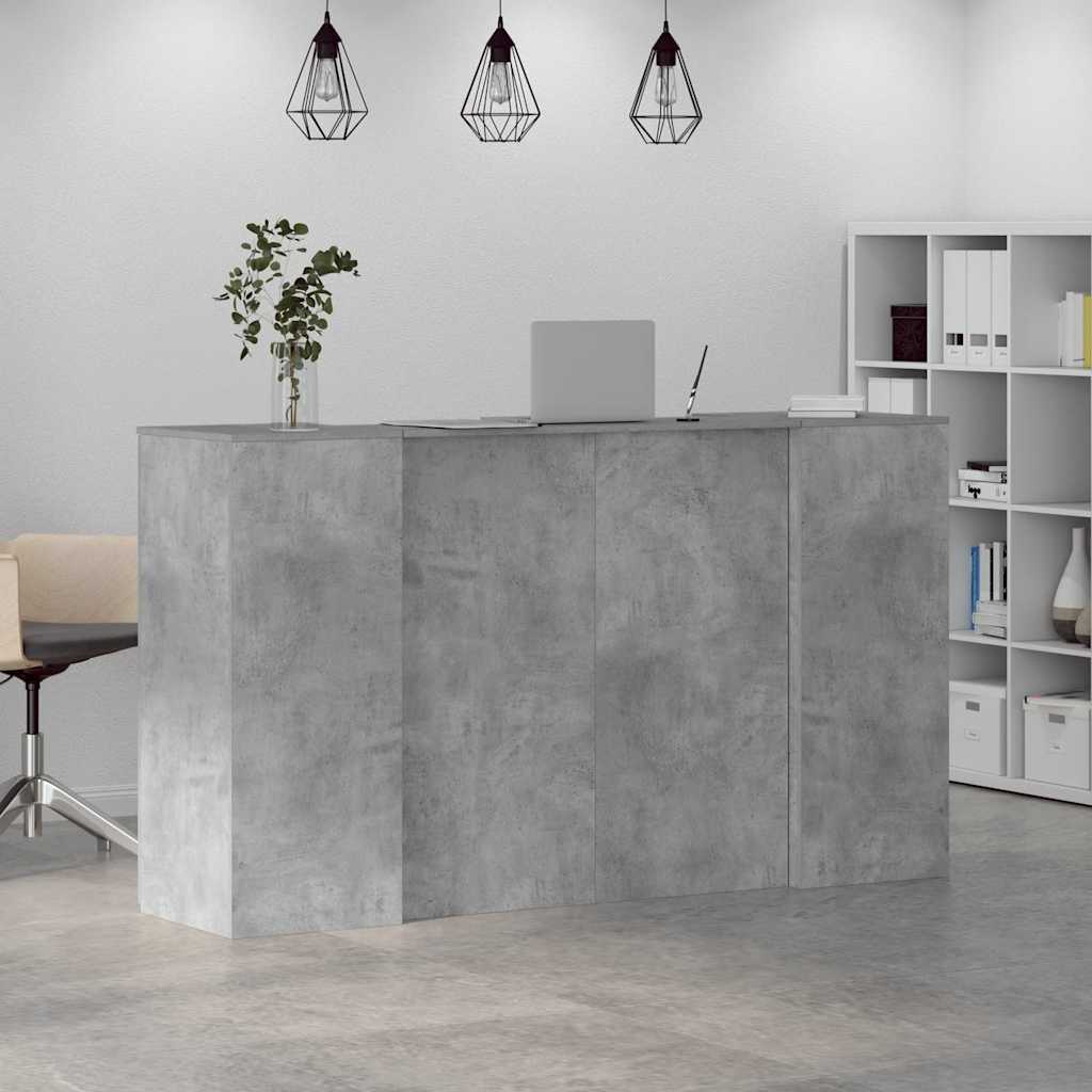 Banco Reception Grigio Cemento 180x50x103,5cm Legno Multistrato
