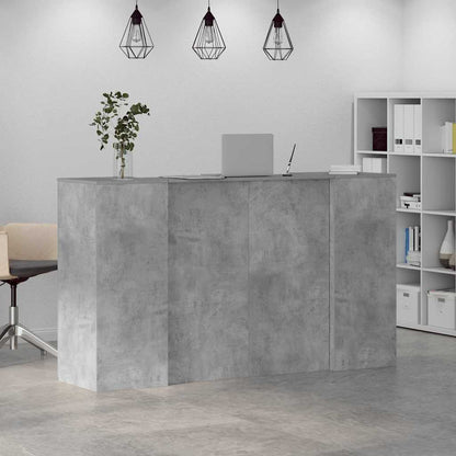Banco Reception Grigio Cemento 180x50x103,5cm Legno Multistrato