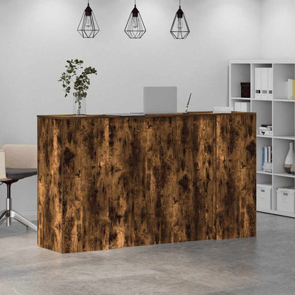 Banco Reception Rovere Fumo 180x50x103,5cm in Legno Multistrato