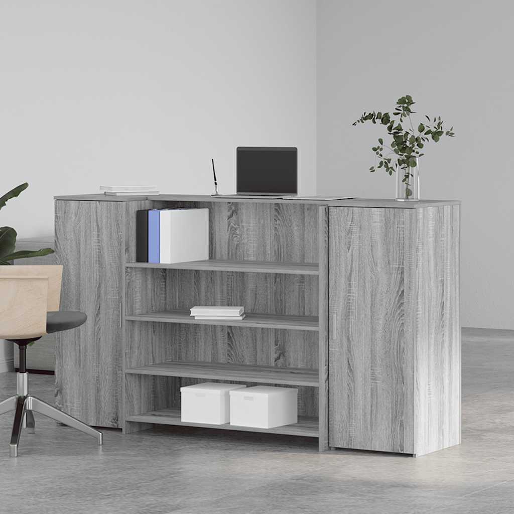 Banco Reception Grigio Sonoma 180x50x103,5 cm Legno Multistrato