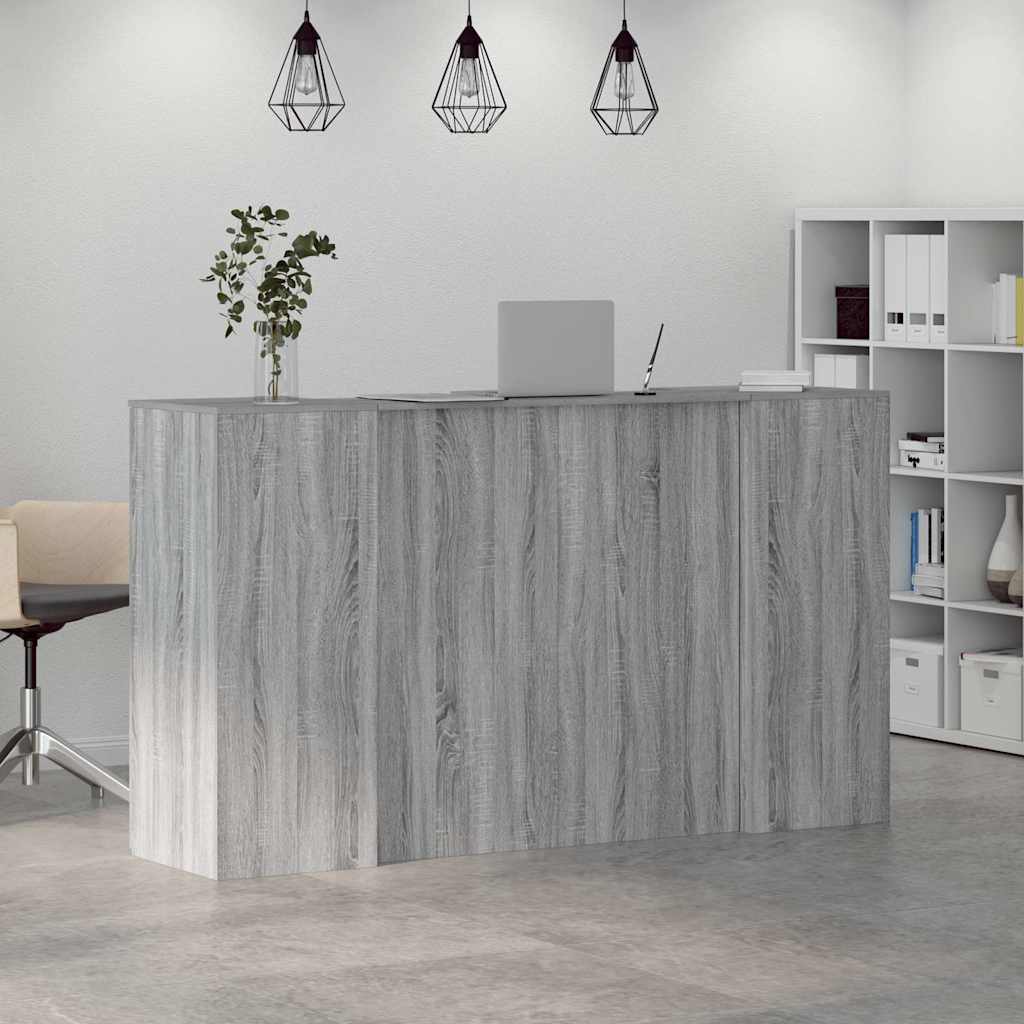 Banco Reception Grigio Sonoma 180x50x103,5 cm Legno Multistrato