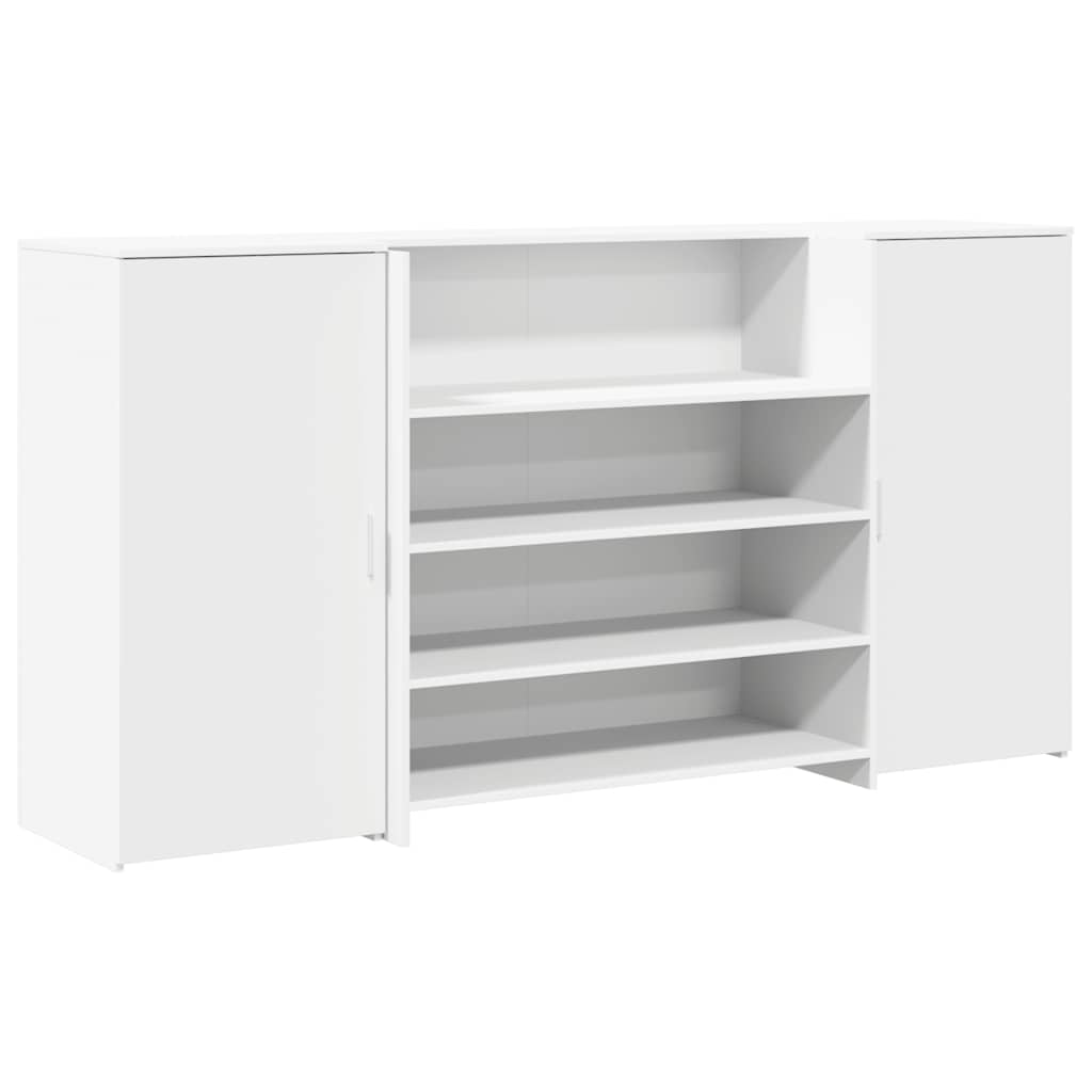 Scrivania per Reception Bianca 200x50x103,5 cm in Legno Massello