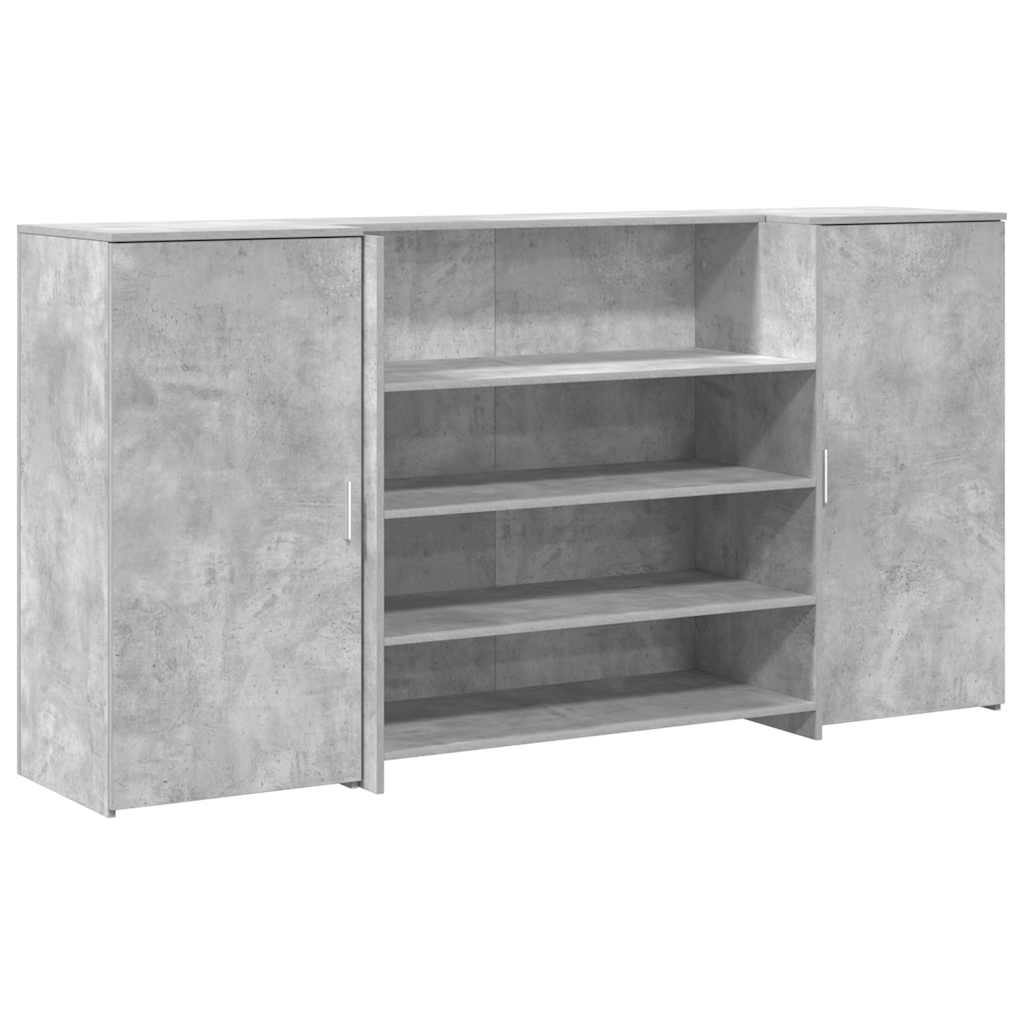 Banco Reception Grigio Cemento 200x50x103,5cm Legno Multistrato