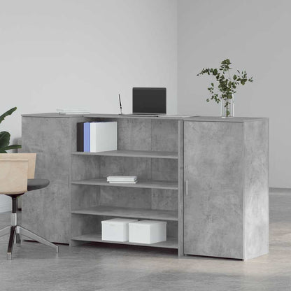 Banco Reception Grigio Cemento 200x50x103,5cm Legno Multistrato