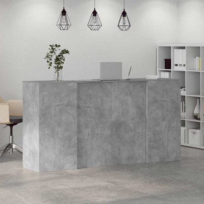 Banco Reception Grigio Cemento 200x50x103,5cm Legno Multistrato