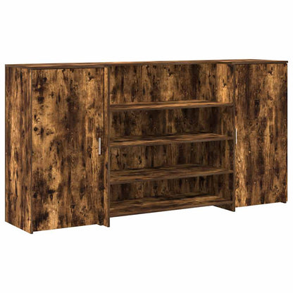 Banco Reception Rovere Fumo 200x50x103,5cm in Legno Multistrato