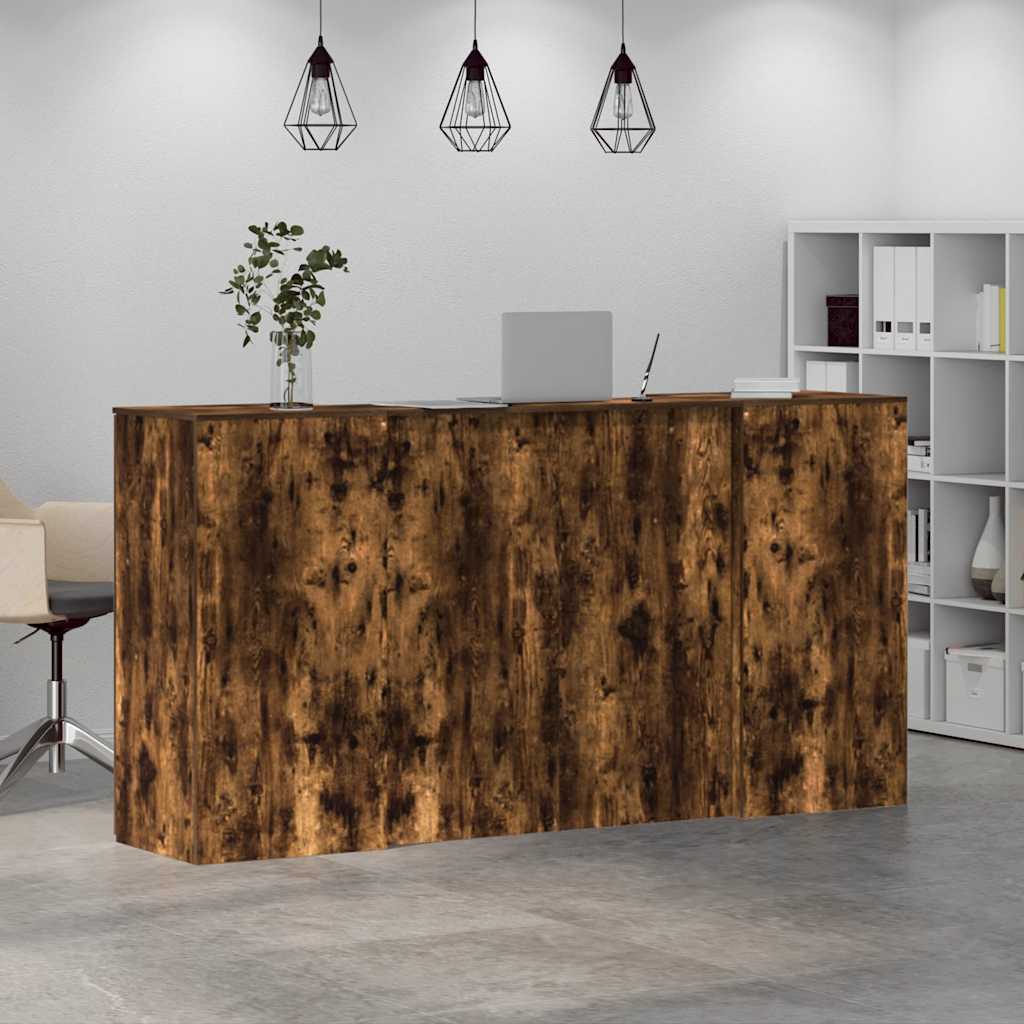 Banco Reception Rovere Fumo 200x50x103,5cm in Legno Multistrato