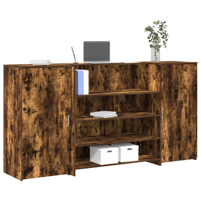 Banco Reception Rovere Fumo 200x50x103,5cm in Legno Multistrato