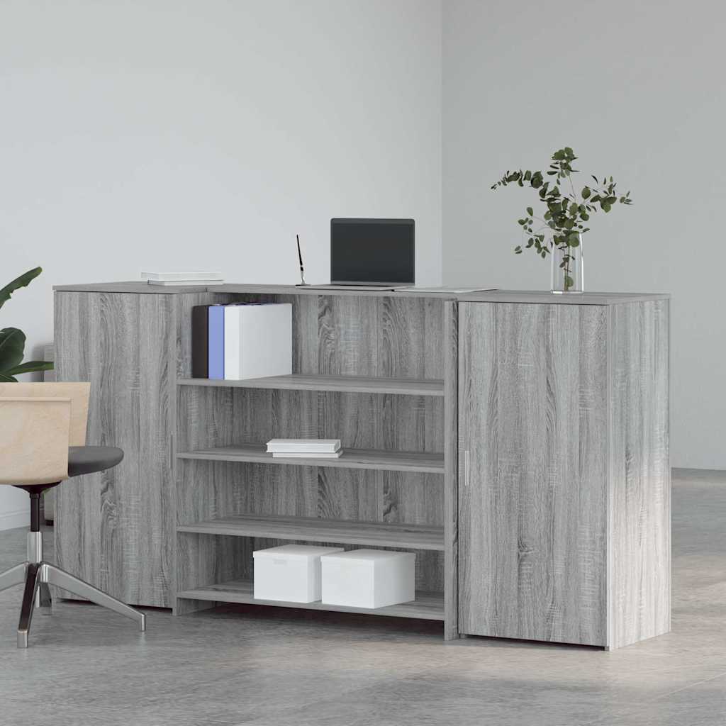 Banco Reception Grigio Sonoma 200x50x103,5 cm Legno Multistrato