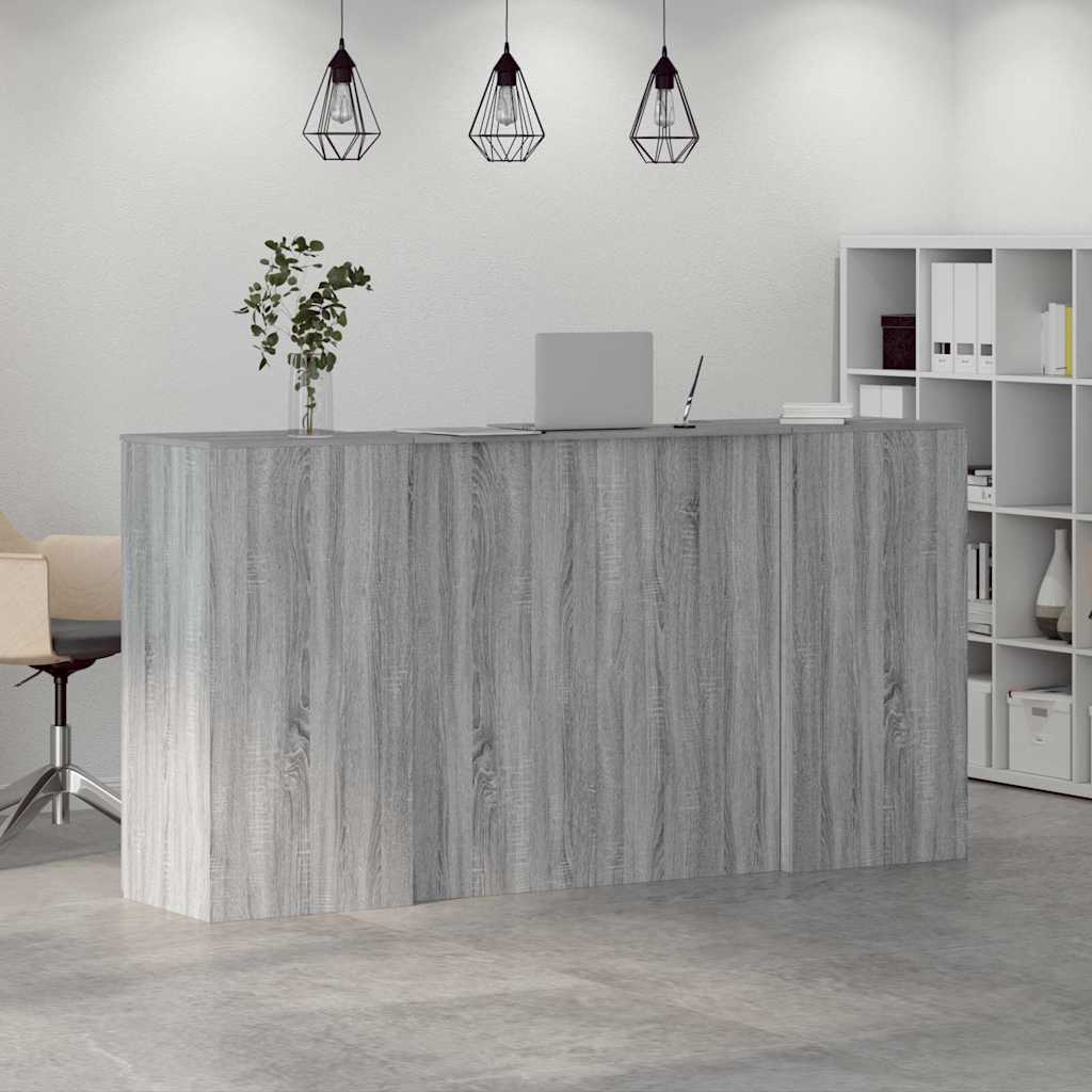 Banco Reception Grigio Sonoma 200x50x103,5 cm Legno Multistrato