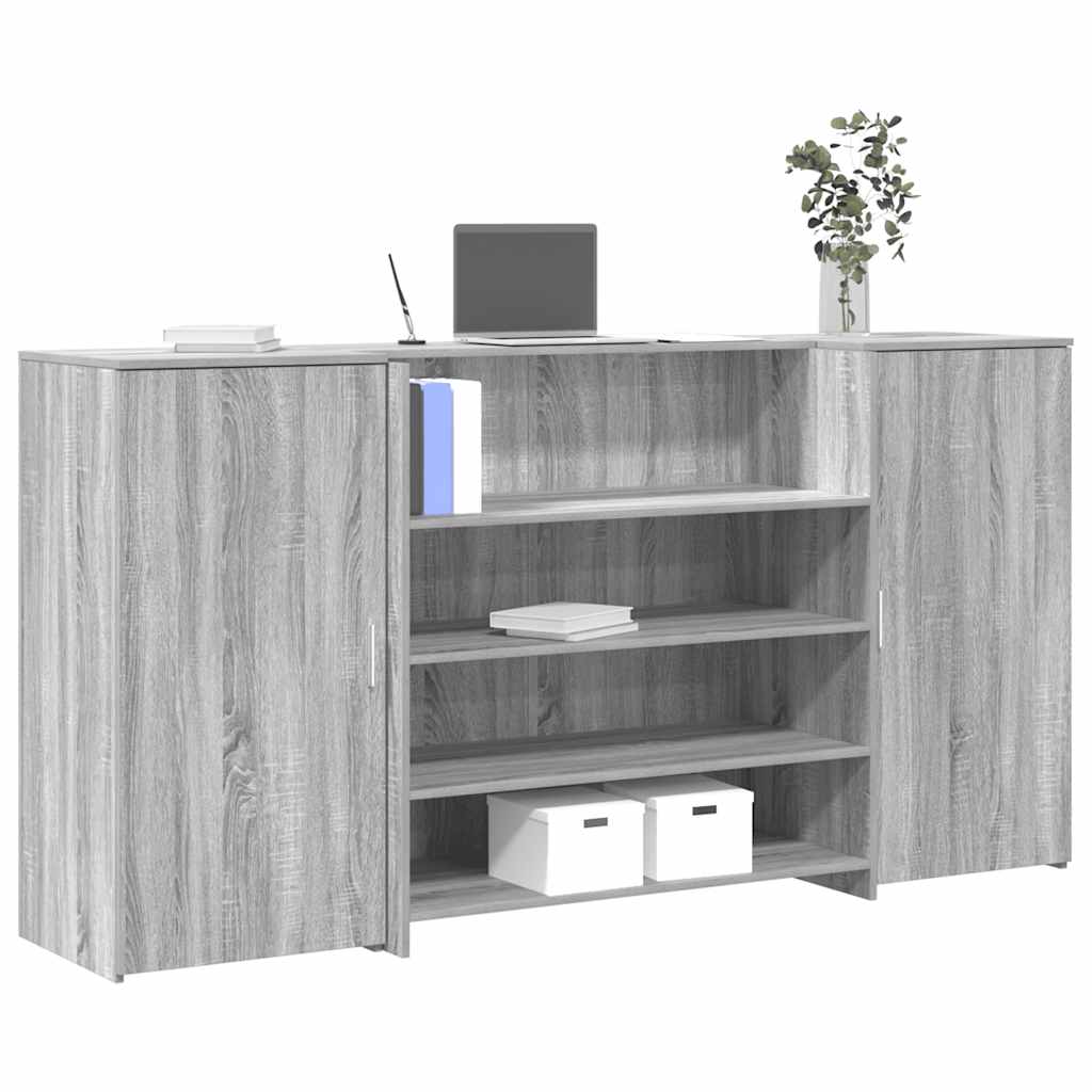 Banco Reception Grigio Sonoma 200x50x103,5 cm Legno Multistrato