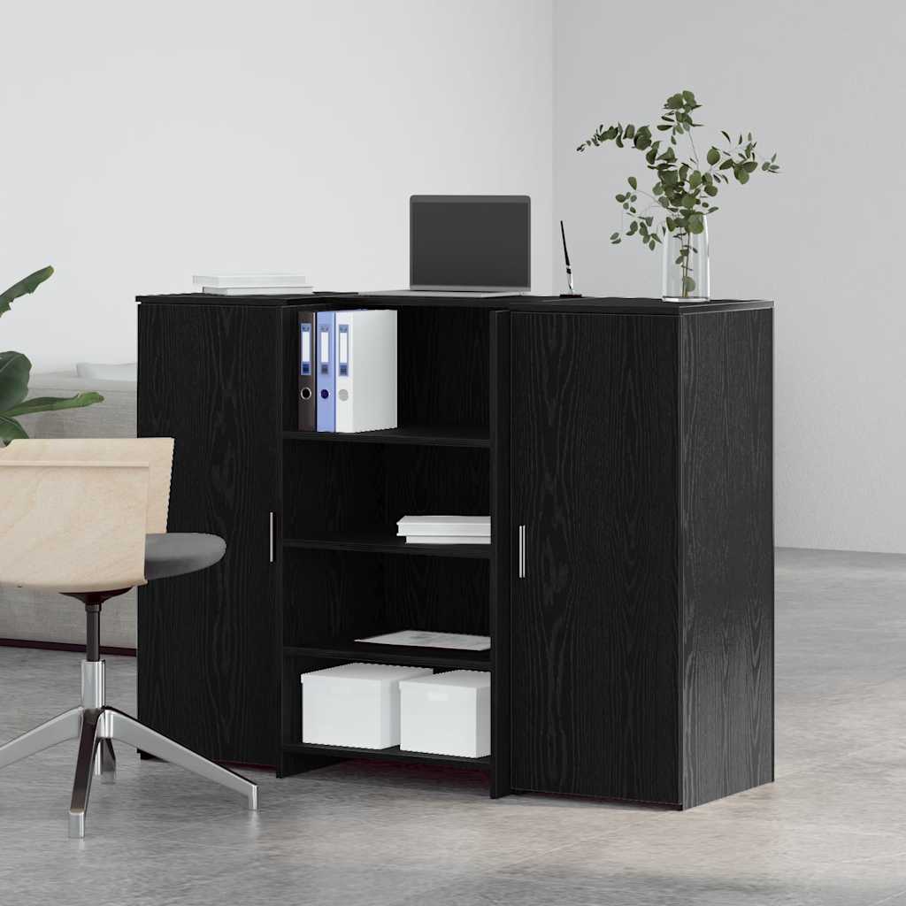 Banco Reception Rovere Nero 135x50x103,5 cm Legno Multistrato