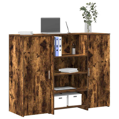 Banco Reception Rovere Fumo 135x50x103,5cm in Legno Multistrato