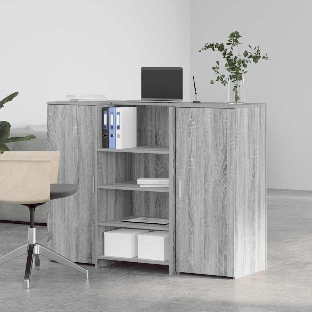 Banco Reception Grigio Sonoma 135x50x103,5 cm Legno Multistrato