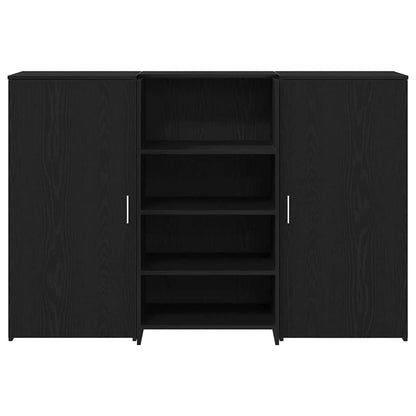Banco Reception Rovere Nero 155x50x103,5 cm Legno Multistrato