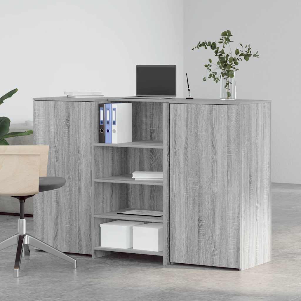 Banco Reception Grigio Sonoma 155x50x103,5 cm Legno Multistrato