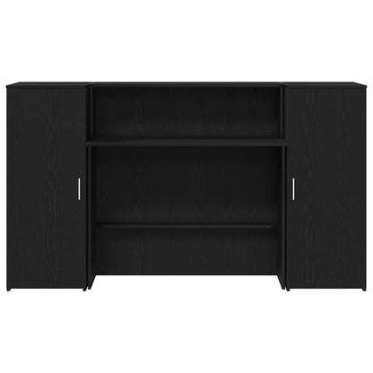 Scrivania per Reception Rovere Nero 180x50x103,5 cm in Legno di Argilla