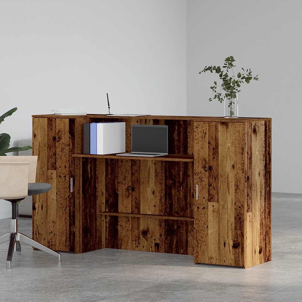 Banco Reception Legno Antico 180x50x103,5 cm Legno Multistrato