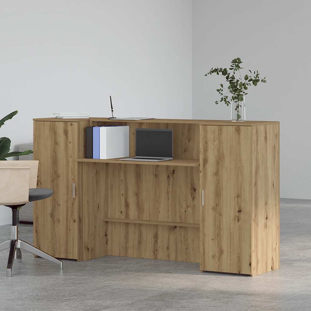Banco Reception Rovere Artigianale 180x50x103,5cm in Truciolato